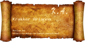 Krakker Arianna névjegykártya